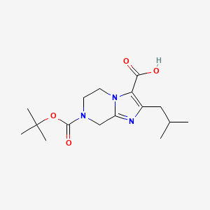 7-[(tert-Butoxy)carbonyl]-2-(2-methylpropyl)-5H,6H,7H,8H-imidazo[1,2-a]pyrazine-3-carboxylic acid