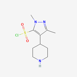 1,3-Dimethyl-4-(piperidin-4-yl)-1H-pyrazole-5-sulfonylchloride