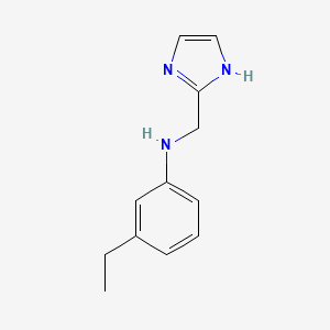 molecular formula C12H15N3 B13239516 3-ethyl-N-(1H-imidazol-2-ylmethyl)aniline 