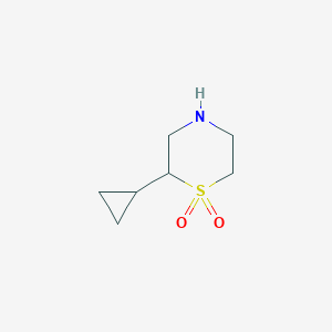 molecular formula C7H13NO2S B13239525 Thiomorpholine, 2-cyclopropyl-, 1,1-dioxide CAS No. 1446485-97-7