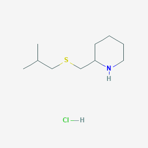 molecular formula C10H22ClNS B13239554 2-{[(2-Methylpropyl)sulfanyl]methyl}piperidine hydrochloride 