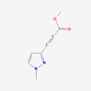 molecular formula C8H8N2O2 B13239568 methyl 3-(1-methyl-1H-pyrazol-3-yl)prop-2-ynoate 