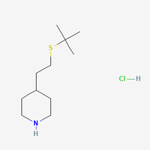 molecular formula C11H24ClNS B13239609 4-[2-(Tert-butylsulfanyl)ethyl]piperidine hydrochloride 