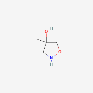 molecular formula C4H9NO2 B13239647 4-Methyl-1,2-oxazolidin-4-ol 