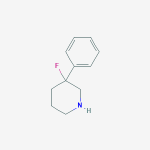 molecular formula C11H14FN B13239654 3-Fluoro-3-phenylpiperidine 