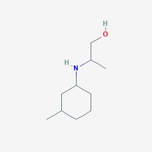 molecular formula C10H21NO B13239686 2-[(3-Methylcyclohexyl)amino]propan-1-ol 