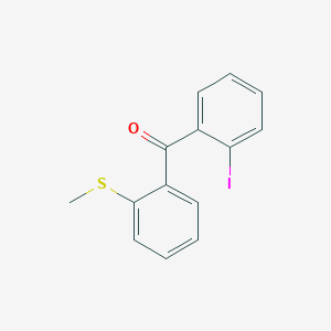 molecular formula C14H11IOS B1323969 2-碘-2'-硫代甲基二苯甲酮 CAS No. 890098-51-8