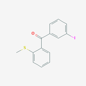 B1323970 3-Iodo-2'-thiomethylbenzophenone CAS No. 890098-53-0