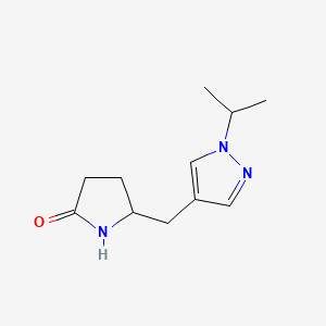 5-{[1-(propan-2-yl)-1H-pyrazol-4-yl]methyl}pyrrolidin-2-one