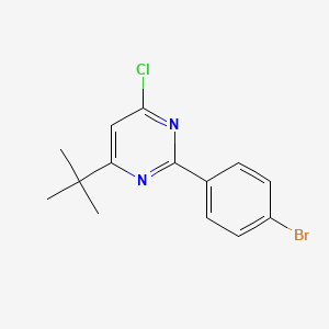 molecular formula C14H14BrClN2 B13239744 2-(4-Bromophenyl)-4-tert-butyl-6-chloropyrimidine 