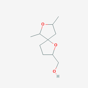 molecular formula C10H18O3 B13239852 {6,8-Dimethyl-1,7-dioxaspiro[4.4]nonan-2-yl}methanol 