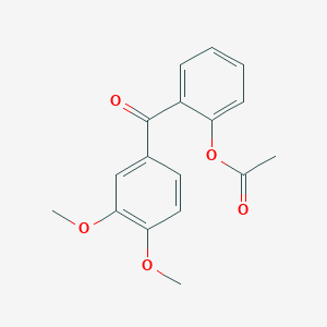 molecular formula C17H16O5 B1323990 2-(3,4-二甲氧基苯甲酰)苯基乙酸酯 CAS No. 890098-96-1