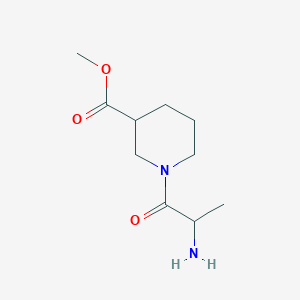 molecular formula C10H18N2O3 B13239923 Methyl 1-(2-aminopropanoyl)piperidine-3-carboxylate 