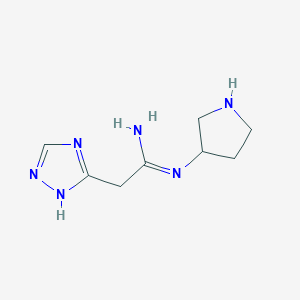 molecular formula C8H14N6 B13239964 N'-(Pyrrolidin-3-yl)-2-(4H-1,2,4-triazol-3-yl)ethanimidamide 