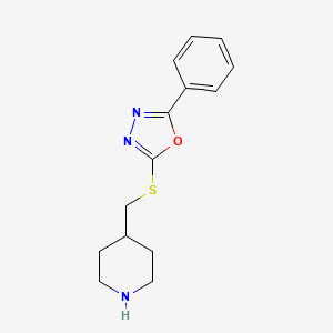 4-{[(5-Phenyl-1,3,4-oxadiazol-2-yl)sulfanyl]methyl}piperidine