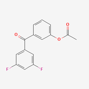molecular formula C15H10F2O3 B1324004 3-乙酰氧基-3',5'-二氟二苯甲酮 CAS No. 890100-22-8