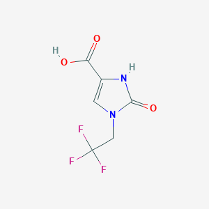 molecular formula C6H5F3N2O3 B13240050 2-Oxo-1-(2,2,2-trifluoroethyl)-2,3-dihydro-1H-imidazole-4-carboxylic acid 