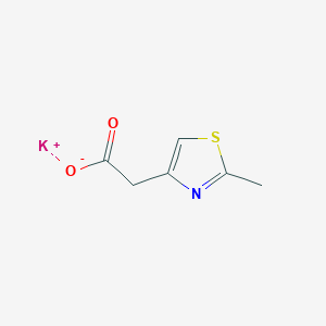 molecular formula C6H6KNO2S B13240107 Potassium 2-(2-methyl-1,3-thiazol-4-yl)acetate 