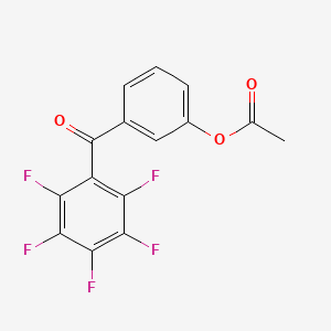 molecular formula C15H7F5O3 B1324012 3-乙酰氧基-2',3',4',5',6'-五氟苯腙 CAS No. 890099-26-0