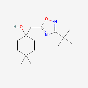 molecular formula C15H26N2O2 B13240132 1-[(3-tert-Butyl-1,2,4-oxadiazol-5-yl)methyl]-4,4-dimethylcyclohexan-1-ol 