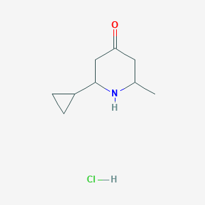 molecular formula C9H16ClNO B13240149 2-Cyclopropyl-6-methylpiperidin-4-one hydrochloride 