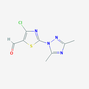 4-Chloro-2-(dimethyl-1H-1,2,4-triazol-1-YL)-1,3-thiazole-5-carbaldehyde