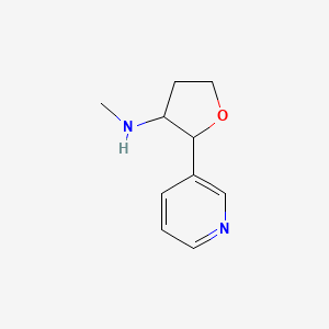 molecular formula C10H14N2O B13240177 N-Methyl-2-(pyridin-3-yl)oxolan-3-amine 