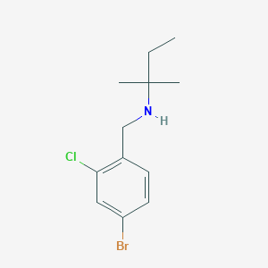 molecular formula C12H17BrClN B13240227 [(4-Bromo-2-chlorophenyl)methyl](2-methylbutan-2-yl)amine 