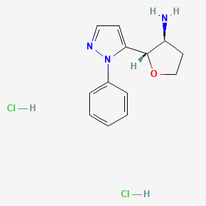 (2S,3S)-2-(1-Phenyl-1H-pyrazol-5-yl)oxolan-3-amine dihydrochloride