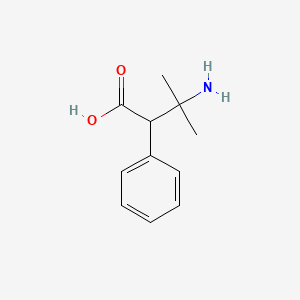 molecular formula C11H15NO2 B13240244 3-Amino-3-methyl-2-phenylbutanoic acid 