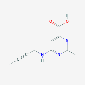 molecular formula C10H11N3O2 B13240307 6-[(But-2-yn-1-yl)amino]-2-methylpyrimidine-4-carboxylic acid 