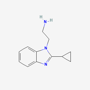 molecular formula C12H15N3 B13240311 2-(2-Cyclopropyl-1H-benzimidazol-1-YL)ethanamine 