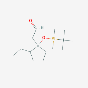 2-{1-[(Tert-butyldimethylsilyl)oxy]-2-ethylcyclopentyl}acetaldehyde