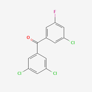 molecular formula C13H6Cl3FO B1324037 5-Fluoro-3,3',5'-trichlorobenzophenone CAS No. 951890-50-9