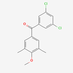 molecular formula C16H14Cl2O2 B1324042 3,5-二氯-3',5'-二甲基-4'-甲氧基二苯甲酮 CAS No. 951884-53-0