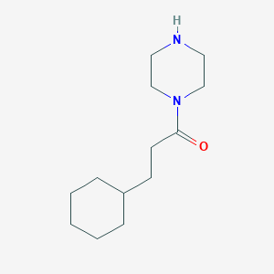 molecular formula C13H24N2O B13240461 1-(3-Cyclohexylpropanoyl)piperazine 