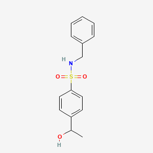 molecular formula C15H17NO3S B13240465 N-Benzyl-4-(1-hydroxyethyl)benzene-1-sulfonamide 