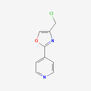 molecular formula C9H7ClN2O B13240471 4-[4-(Chloromethyl)-1,3-oxazol-2-yl]pyridine 