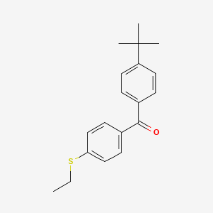 molecular formula C19H22OS B1324051 4-叔丁基-4'-(乙硫基)二苯甲酮 CAS No. 951885-59-9