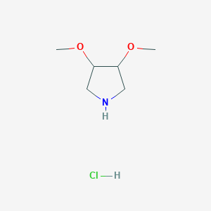 molecular formula C6H14ClNO2 B13240531 trans-3,4-Dimethoxypyrrolidine hydrochloride 