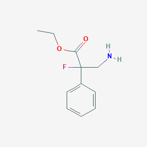 molecular formula C11H14FNO2 B13240533 Ethyl 3-amino-2-fluoro-2-phenylpropanoate 