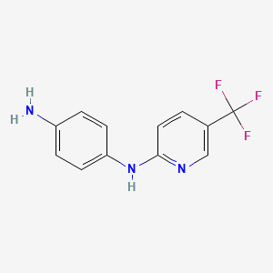 molecular formula C12H10F3N3 B13240543 1-N-[5-(Trifluoromethyl)pyridin-2-yl]benzene-1,4-diamine 