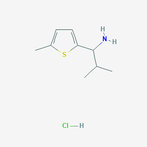 molecular formula C9H16ClNS B13240625 2-Methyl-1-(5-methylthiophen-2-yl)propan-1-amine hydrochloride 