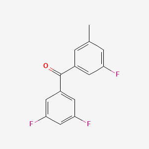 molecular formula C14H9F3O B1324063 3,3',5-三氟-5'-甲基二苯甲酮 CAS No. 951886-95-6