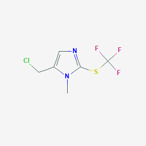 molecular formula C6H6ClF3N2S B13240640 5-(chloromethyl)-1-methyl-2-[(trifluoromethyl)sulfanyl]-1H-imidazole 