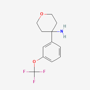 molecular formula C12H14F3NO2 B13240646 4-[3-(Trifluoromethoxy)phenyl]oxan-4-amine 