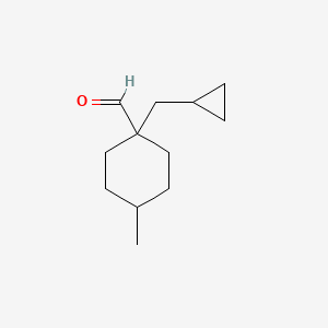 1-(Cyclopropylmethyl)-4-methylcyclohexane-1-carbaldehyde