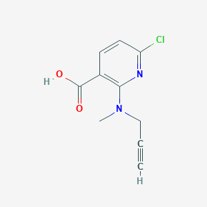 molecular formula C10H9ClN2O2 B13240727 6-Chloro-2-[methyl(prop-2-yn-1-yl)amino]pyridine-3-carboxylic acid 