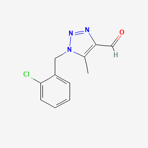 molecular formula C11H10ClN3O B13240741 1-[(2-Chlorophenyl)methyl]-5-methyl-1H-1,2,3-triazole-4-carbaldehyde 