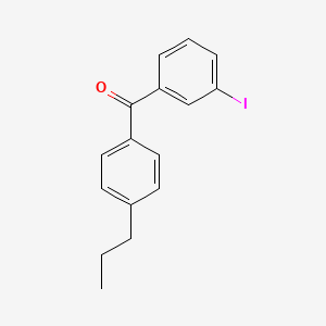 molecular formula C16H15IO B1324079 3-碘-4'-正丙基苯甲酮 CAS No. 951887-81-3
